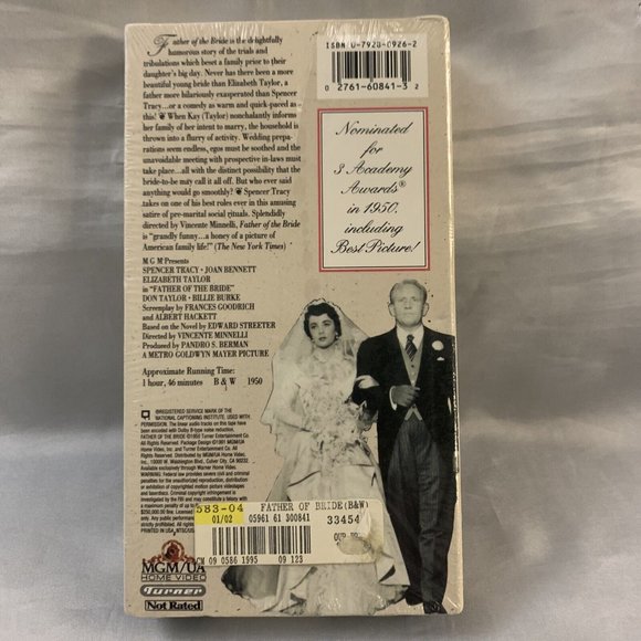 Father of the Bride VHS Tape Spencer Tracy Joan Bennett Elizabeth Taylor SEALED - Picture 4 of 12